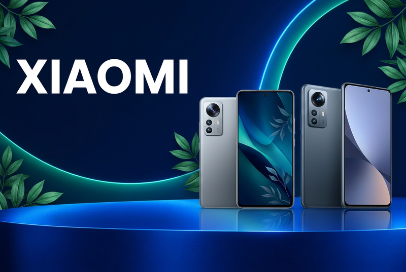 Green and blue Xiaomi banner