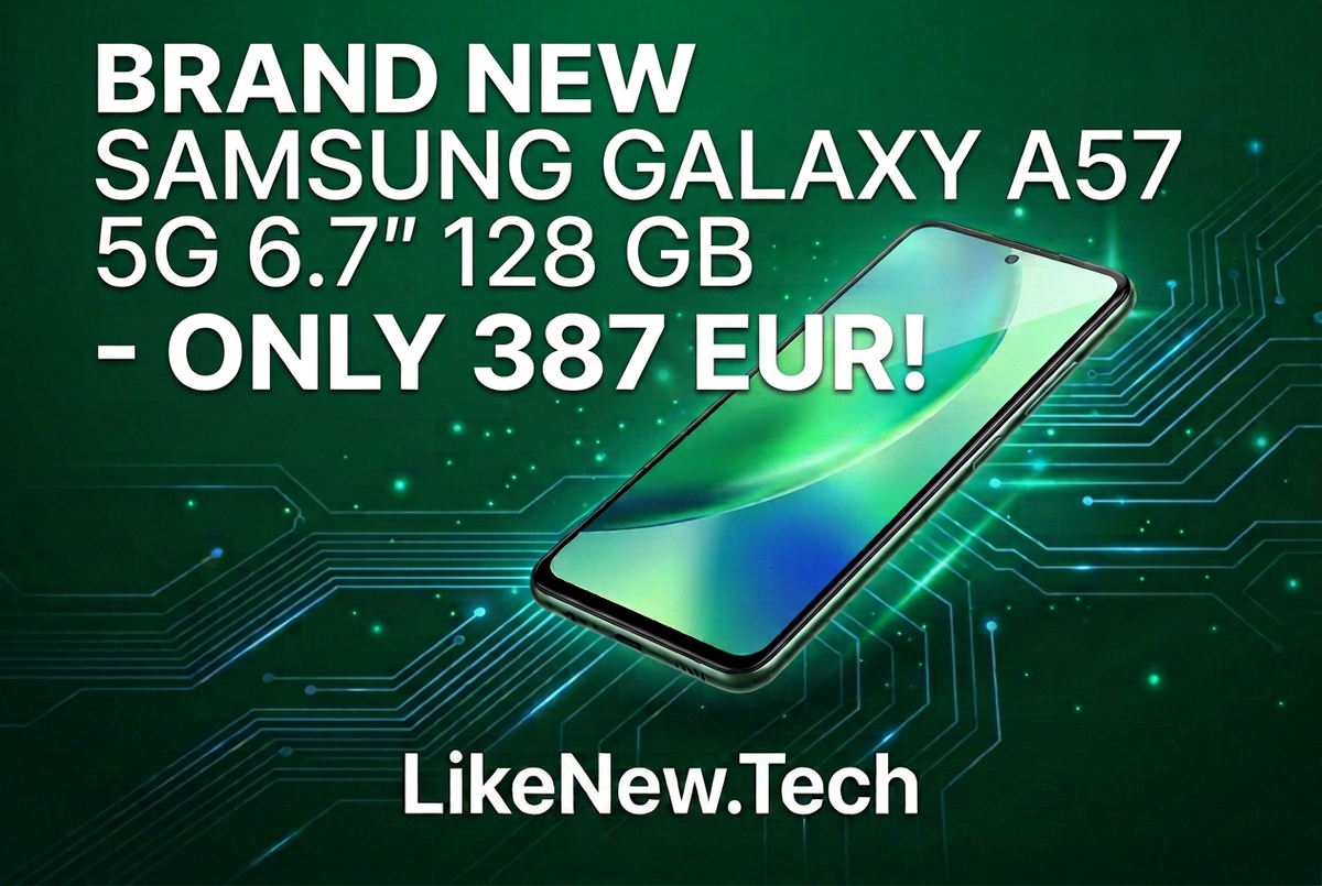 Samsung Galaxy A57 banner with price 387 EUR