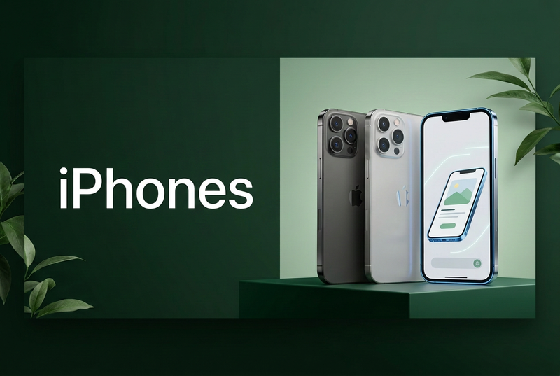 iPhone collection banner with iPhones heading