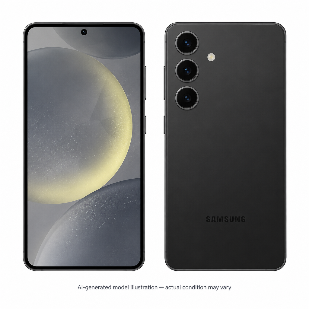 AI-generated Samsung Galaxy S24 Plus model illustration; not a photograph of the actual refurbished handset
